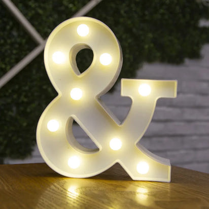 Alphabet Letter LED Lights Luminous Number Lamp Battery Warm Night Light for home Wedding Birthday Christmas party Decoration
