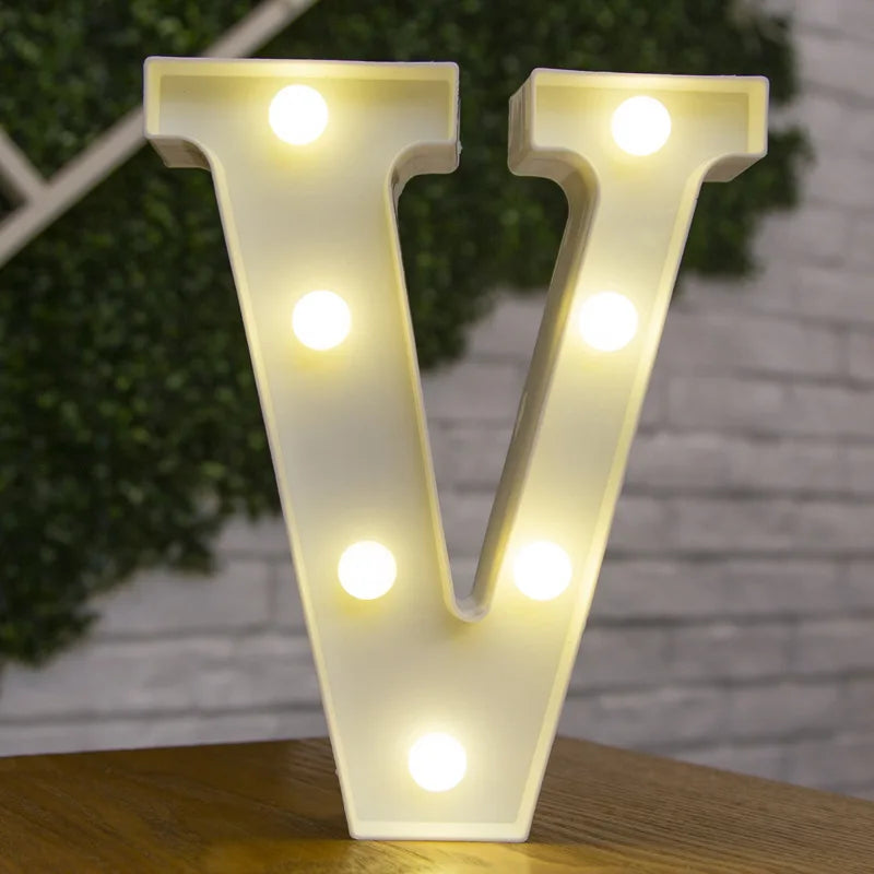 Alphabet Letter LED Lights Luminous Number Lamp Battery Warm Night Light for home Wedding Birthday Christmas party Decoration