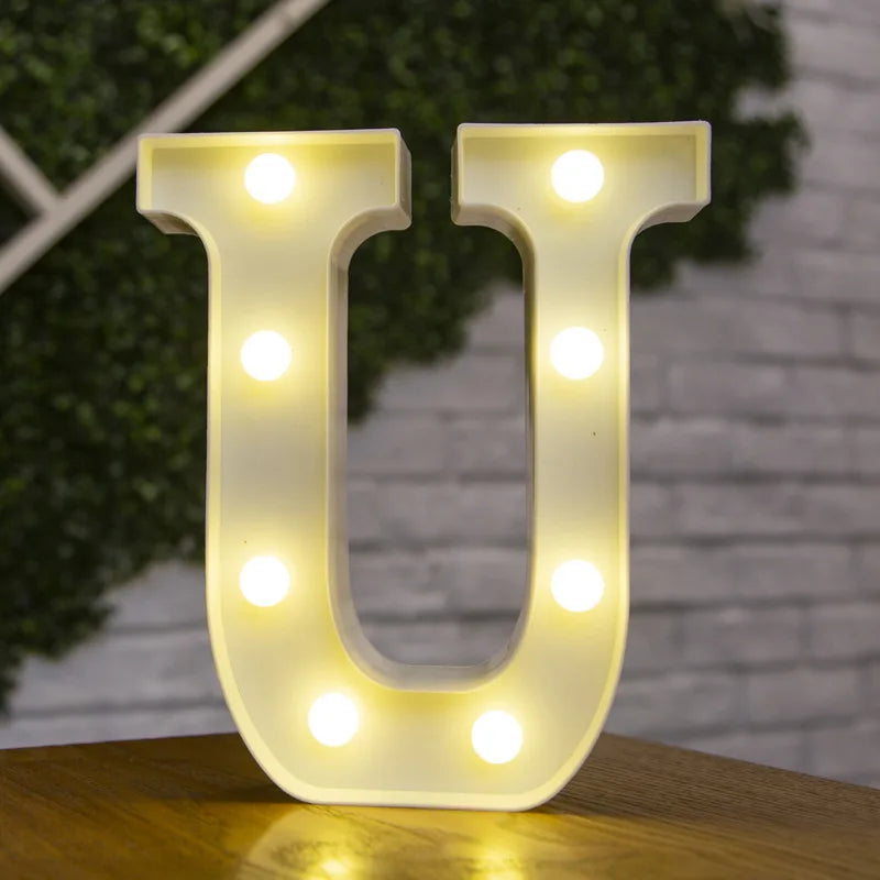 Alphabet Letter LED Lights Luminous Number Lamp Battery Warm Night Light for home Wedding Birthday Christmas party Decoration