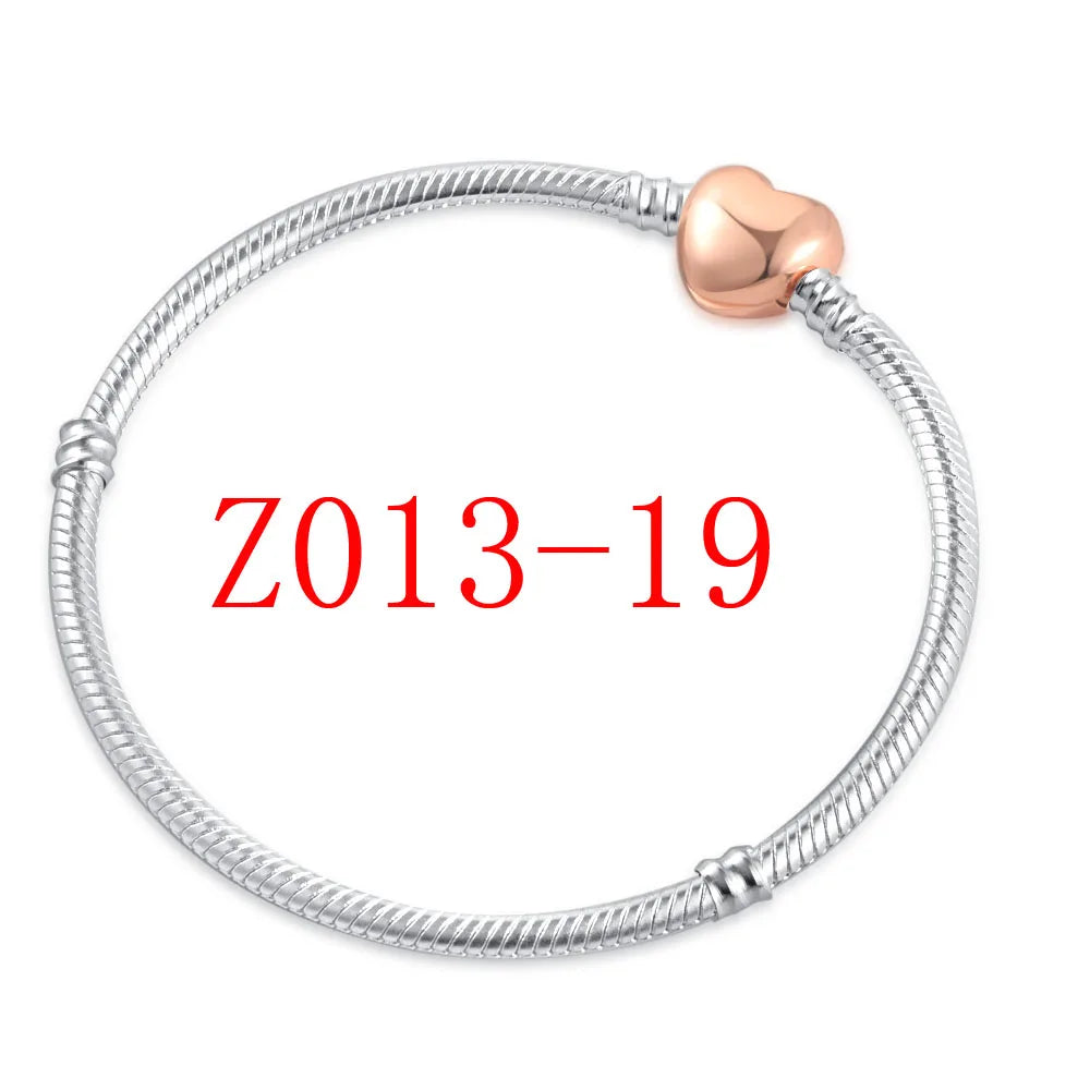 White Series Clear Stone Heart Clip Charm Fit Original 925 Sterling Silver Plated Bracelet Beads DIY Women Jewelry Gift Making