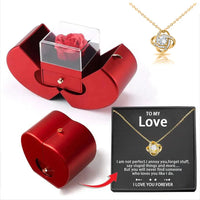 Dropshipping Christmas Gift Red Apple Jewelry Box Necklace Eternal Rose for Girl Mother's Day New Year Valentine's Day Gifts