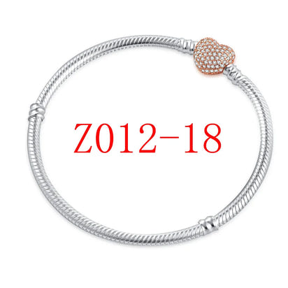 White Series Clear Stone Heart Clip Charm Fit Original 925 Sterling Silver Plated Bracelet Beads DIY Women Jewelry Gift Making