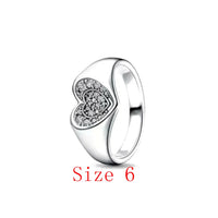 White Series Clear Stone Heart Clip Charm Fit Original 925 Sterling Silver Plated Bracelet Beads DIY Women Jewelry Gift Making