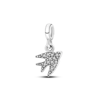 925 Silver Color Star Moon Heart Safety Chain CZ Beads Angle Wing Pendant Fit Bangle Charms Bracelet DIY Women Original Jewelry