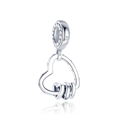 925 Silver Color Star Moon Heart Safety Chain CZ Beads Angle Wing Pendant Fit Bangle Charms Bracelet DIY Women Original Jewelry