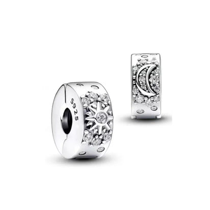 New Classic Shiny Love Stars Clip Beads Pendant Fit Original Pandora Bracelet DIY Jewelry Clasp Charm 925 Sterling Silver plated