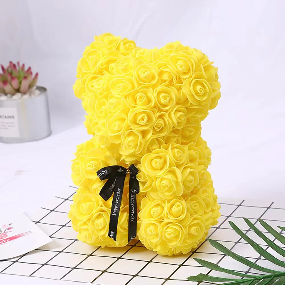 1pc Artificial Rose Bear Flower a Gift for Women Christmas Valentine's Day Birthday Anniversary