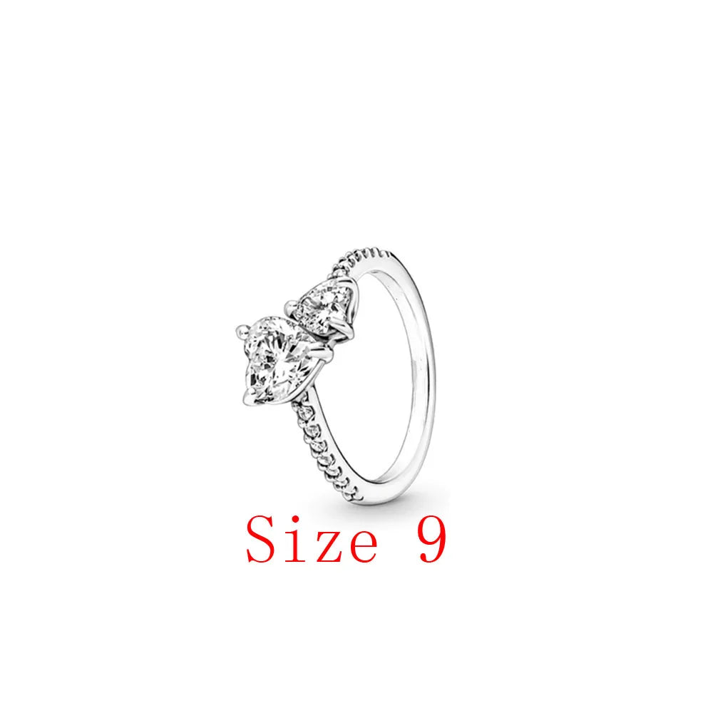 White Series Clear Stone Heart Clip Charm Fit Original 925 Sterling Silver Plated Bracelet Beads DIY Women Jewelry Gift Making
