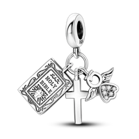 925 Silver Color Star Moon Heart Safety Chain CZ Beads Angle Wing Pendant Fit Bangle Charms Bracelet DIY Women Original Jewelry