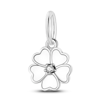 925 Silver Color Star Moon Heart Safety Chain CZ Beads Angle Wing Pendant Fit Bangle Charms Bracelet DIY Women Original Jewelry