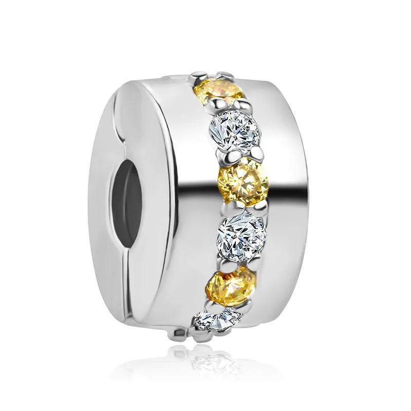 New Classic Shiny Love Stars Clip Beads Pendant Fit Original Pandora Bracelet DIY Jewelry Clasp Charm 925 Sterling Silver plated