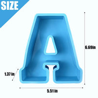 6inch Capital Alphabet Epoxy Resin Silicone Mold Letter Number Mould DIY Birthday Party Proposal Wedding Decoration Casting Mold