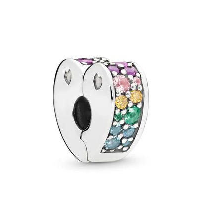 New Classic Shiny Love Stars Clip Beads Pendant Fit Original Pandora Bracelet DIY Jewelry Clasp Charm 925 Sterling Silver plated