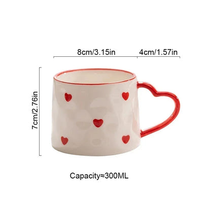 300ml Cute Ceramic Mug Creative Hand Made Coffee Cup Couples Cup Breakfast Milk Tea Mug Mother's Day Gift Wedding Gift